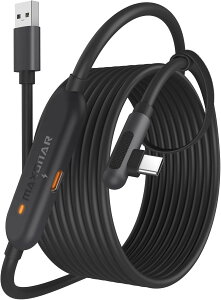 �����N�P�[�u�� 5M USB-A to Type-C Quest 3S/Quest 3/Quest 2/Pico 4�Ή� �Q�[��PC Steam VR�p 5Gbps�����f�[�^�]�� �[�d�@�\�t�� ���ϋv�i�C���� L���^�R�l�N�^ ��FLED�����v�t�� �u���b�N VR�w�b�h�Z�b�g�ڑ�