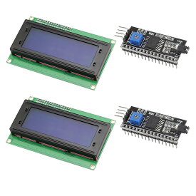 LCDディスプレイ 20×4 2個セット 5V I2C IIC TWI シリアルインターフェース搭載 Arduino対応 キャラクタ液晶モジュール 20桁4行表示 60×99×22mm 電子工作パーツ 回路基板 接続用ボード 部品 制御用モ