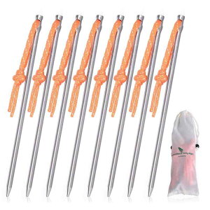 Boundless Voyage テントペグ 4本/8本/12本セット超硬耐磨耗 チタン合金 アウトドア キャンプ用品ペグ 硬い土 砂地 草地用 タープペグ