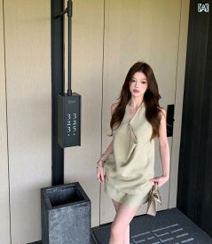 セットアップ レディース ノースリーブ ブラウス タイトスカート 2点セット クルーネック 膝丈スカート カジュアル 無地 上下セット お出かけ デイリー オフィス 通勤 通学 シンプル ストレッチ性 動きやすい