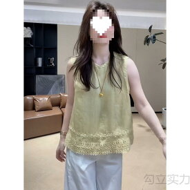 ブラウス レディース ノースリーブ レース フリル 襟付き きれいめ カジュアル ナチュラル ゆったり トップス シンプル ベーシック 大人 かわいい 上品 着痩せ 体型カバー 無地 爽やか 定番 スタンダード リラックス オフィス お出かけ