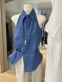 ブラウス レディース ノースリーブ 襟付き シャツ 前ボタン 無地 シンプル ベーシック きれいめ カジュアル 上品 大人 オフィス 通勤 リラックス スタンダード 定番 清楚 おしゃれ 清涼感