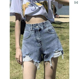 デニムショートパンツ レディース ハイウエスト 切りっぱなし ショートパンツ ボトムス デニムジーンズジーパン短パンゆったりカジュアルシンプルベーシックスタンダードナチュラル定番おしゃれかわいい普段使い着回し無地デイリー
