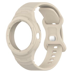 Google対応 Pixel Watch 2対応 一体型バンド+保護ケース 全面保護 交換ベルト 一体型 保護カバー シリコン製 軽量 通気 取り付け簡単 10色オプション 薄いイエロー