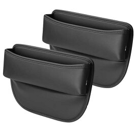 車用 シートサイドポケット 隙間収納ボックス サイド収納ボックス 小物入れ 落下防止 カー用品 PUレザー 充電穴付き 差し込みタイプ アクセサリー 内装パーツ 運転席+助手席 2個入り