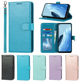 手帳型 カバー ケース ストラップ付き PUレザー カード収納 横置きスタンド 機能 明るい色 内蔵マグネット ネイビー