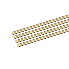 4個 3 mm x 300 mm 真鍮ソリッド丸棒 真鍮棒 旋盤棒材 DIYクラフト用