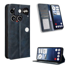 Nothing Phone 3 ケース スマホケース 手帳型 シンプル カバー 手帳型ケース 高級PU レザー カバー カードポケット 手作り スタンド機能付き 全面保護 マグネット 吸着 ブルー