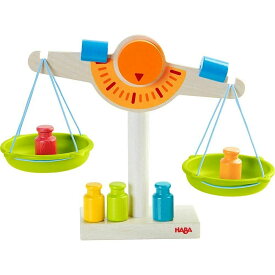 Play Store Scale Wooden Balance with Real Weights for Pretend Kitchen & Measuring Fun