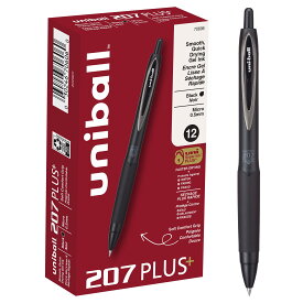 Retractable Rollerball Gel Pens 12 Pack in Black with 0.5mm Micro Point Pen Tips Smooth Vibrant and Protects Against Water Fading and Fraud