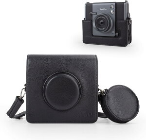 instax wide evo �P�[�X �`�F�Lwide evo �J�����ی�o�b�O ���C�hEVO PU���U�[�J�o�� ���߉\�ȃV�����_�[�X�g���b�v ���[�|�P�b�g�t�� �u���b�N