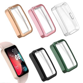 Hianjoo 5個入り Huawei Band 10/9/8 対応 ケース 保護カバー + 液晶保護フィルム 一体型 TPU素材 全面保護 衝撃吸収 高感度 ソフトケース