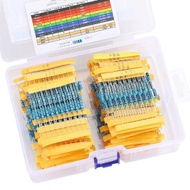 金属皮膜抵抗器 抵抗セット 1300本 1/2W 許容差1% 1Ω - 3MΩ 130種類 各10本入 DIY 電子部品セット