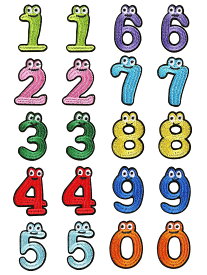 ワッペン 数字 かわいい 【20枚セット】 アップリケ アイロン付け アイロンワッペン 0~9 2セット