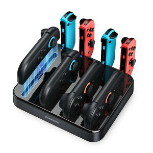 Switch 2�p �[�d�O���b�v 8in1 switch�p �W���C�R�� �[�d�h�b�N �X�C�b�`2�p �[�d�z���_�[ �}�O�l�b�g�� LED���C�g�t�� USB-C�P�[�u���t�� Switch 1/2�Ή� �u���b�N