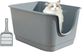 猫 トイレ 大きな猫のトイレ 猫用トイレ本体 ネコトイレ 大容量 砂 飛び散ら防止 猫 トイレ 60x47x31cm 深型 ペットトイレ 掃除簡単 脱臭抗菌 大型 大きい猫 多猫 メイン猫 大開口 スコップ付き