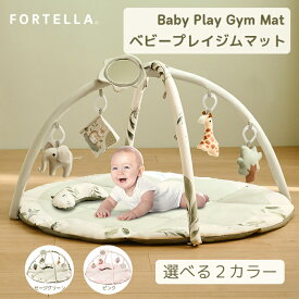 【12日09:59まで夏休み特価☆15％OFFクーポン+P5倍】Fortella ベビージム プレイジム baby gym 赤ちゃん 新生児 プレイマット おもちゃ メリー 0ヶ月 5ヶ月 1歳 知育玩具 人気 出産祝い プレゼント 赤ちゃん向けジム セージ ピンク