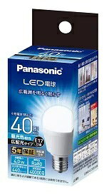 LDA4DGE17ESW(5) 1個 1,210円(税込\1,331)【Panasonic】LED電球 E17口金 小形電球40W相当 5個セット