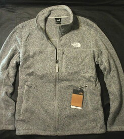 本物正規◆ノースフェイス◆ニット フリースジャケット LEO■杢 グレー■MELD GREY■新品/アメリカ限定/DV9/SWEATER　■胸ファスナー付ポケット