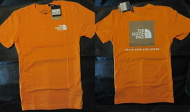 本物正規 ノースフェイス Tシャツ BOX NSE ボックス ロゴ オレンジ■S/M/L/XLサイズ■新品■アメリカ限定■PKH/The North Face/メンズ