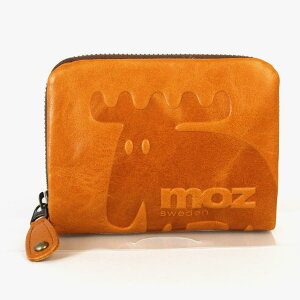 モズ MOZ 86183 ELK ラウンドファスナー 二つ折財布 レディース財布本革 送料無料 モズ財布 エルク ヘラジカ 2つ折り ラウンド 短財布 北欧 スウェーデン 牛革 レザー ウォレット バッグ サイフ