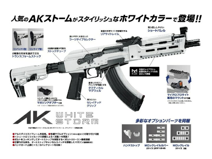 楽天市場 東京マルイ 次世代電動ガン本体 Ak47 White Storm ホワイトストーム カラシニコフ エアガン 18歳以上 サバゲー 銃 仮面ライダー リバイス エアガンショップ フォートレス