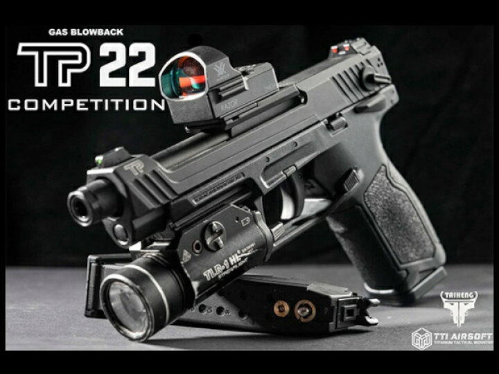 楽天市場】TTI AIRSOFT ガスブローバックハンドガン本体 TP22 BK 18歳 