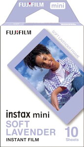 �x�m�t�C����(FUJIFILM) �C���X�^���g�J���� �`�F�L�p�t�B���� 10���� �\�t�g���x���_�[ INSTAX MINI SOFT LAVENDER WW 1