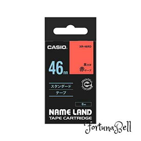 色：赤に黒文字 サイズ：46mm 純正 カシオ ラベルライター ネームランド テープ 46mm XR-46RD 赤地に黒文字