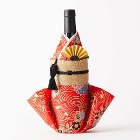 【送料無料】Kimonoボトルカバー 「金彩(赤)」 ファーストライン Kimono BOTTLECOVER 着物 ワイン 日本酒 シャンパン ギフト プレゼント お土産 日本製