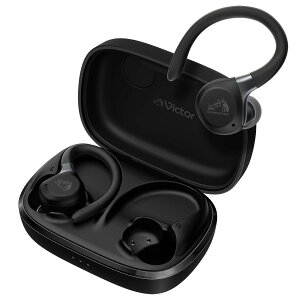 JVC�P���E�b�h Victor HA-EC77T-B ���C�����X�C���z�� Bluetooth 5.4 �m�C�Y�L�����Z�����O �C���[�t�b�N �X�|�[�c �}�C�N�t�� ���^ �y�� �h�� �h�o IP57 �{�̎���6.0g(�Ў�) �ő�40���ԍĐ� �u���b�N