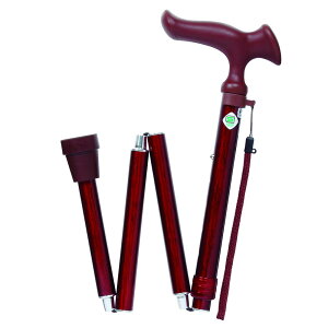 フジホーム かるがも オム 折畳ステッキ 木目ミディアム