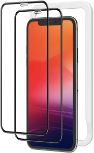 NIMASO �K���X�t�B���� iPhone11 Pro Max/iPhone XS Max �p �S�ʕی� �t�B���� �K�C�h�g�t�� 2���Z�b�g NSP18F13