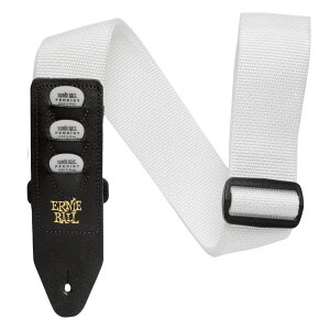 �y���K�i�z ERNIE BALL 4259 �M�^�[�X�g���b�v �z���C�g PICKHOLDER STRAP WHITE �s�b�N�z���_�[�t�X�g���b�v
