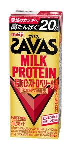 SAVAS(�U�o�X) MILK PROTEIN ���b0 �X�g���x���[���� 200ml×24�{ ����ς�20g ���� �~���N�v���e�C��