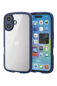 �G���R�� iPhone 16 �P�[�X �N���A �ϏՌ� �Ռ��z�� �Ɍ��݌v �n�C�u���b�h ���^ �y�� �X�g���b�v�z�[���t�� �S���G�A�[�N�b�V���� �X�g���b�v�z���_�[�V�[�g�t TOUGH SLIM LITE �l�C�r�[ PM-A24ATSLFCK