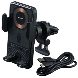 セイワ(SEIWA) スマホホルダー 携帯ホルダー 【自動開閉】 【自動回転】 【急速充電】 最大15W 高速 車載 ワイヤレス充電ホルダー エアコン取り付け IMP411 赤外線センサー ホールド ワンタッチ操作 90°回転 レインボー発光 360°角度調整 スケルトンデザイン USB A to C ケ