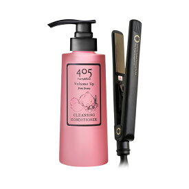 クリームシャンプー ヘアアイロン セット 405クレンジングコンディショナー Agetuya アゲツヤ ストレート＆カール ブラック 360mL モイスト ボリュームアップ 髪質改善 シャンプー スカルプケア 頭皮ケア