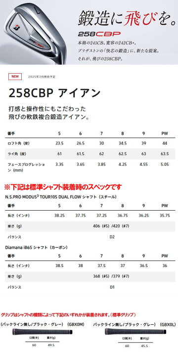 楽天市場】ブリヂストンゴルフ 2025 NEW ツアーB 258CBP アイアン 