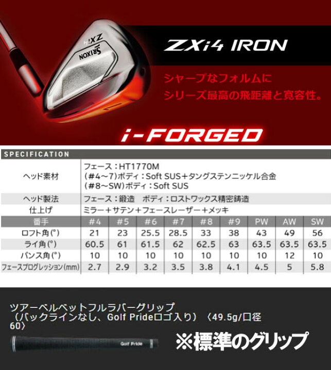 楽天市場】スリクソン NEW ZXi ZXi4アイアン [スチールファイバーi 