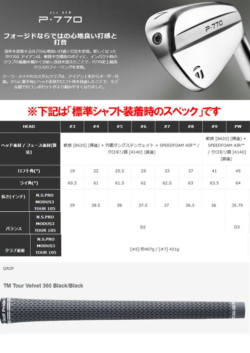楽天市場】【レフティ(左用)】テーラーメイド ニューP・770 アイアン 5 