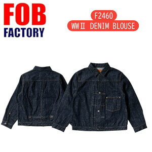 FOB factory ���K�X �yF2460�z WW DENIM BLOUSE �Z�����B�b�` �f�j�� �W���P�b�g G�W���� ���C�g�A�E�^�R�b�g�� �����Y���{�� �y���������z