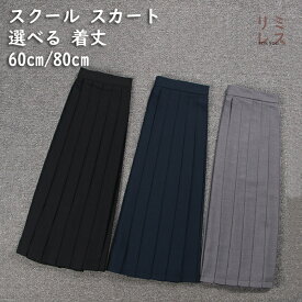 【送料無料】S-2XL 学生服 スカート スクール プリーツスカート 制服 通学 入学 卒業 中学生 高校生 女子校生 無地 学校 ゆったり 選べる着丈 コスプレ 60cm/80cm JK ネイビー ブラック グレー 衣装 JK JC オールシーズン