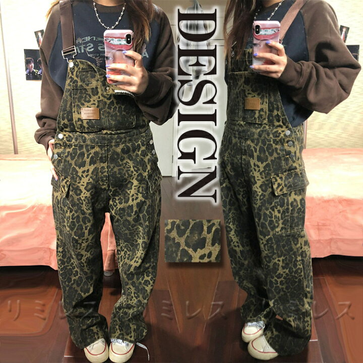 楽天市場】サロペット デニム ヒョウ オーバーオール パンツ デザイン 