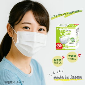 ＼＼365日発送／／ 100枚入 国産 マスク 選べる 1箱 / 2箱 / 5箱 白マスク 生活応援 N100-OE
