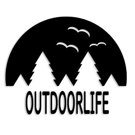 アウトドアライフ カッティング ステッカー outdoor life キャンプ ソロキャン 山 カーステッカー シンプル 防水 車