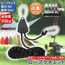 PIENSE 【 ロープラチェット 4個 8個 セット】 テント タープ 設営 キャンプ用品 1/8" ロープ ラチェット カラビナ テント タープ パーツ 固定 ペグ アンカー キャンプ グランピング セット アウトドア BBQ ベランピング