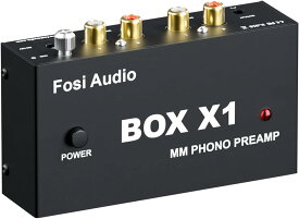 【 Fosi Audio BOX X1 プリアンプ フォノイコライザー MM対応 】フォノプリアンプ rca出力アンプ オーディオアンプ 小型 ヘッドフォンアンプ アナログレコード 蓄音機 レコードプレーヤー ターンテーブル 3.5mm出力 レコードアンプ オーディオ機器 RCA出力 ホームオーディオ
