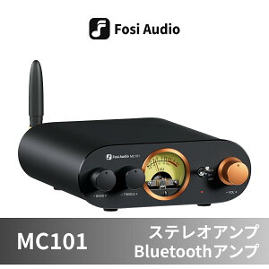 Fosi Audio MC101 Bluetooth �X�e���I�A���v Bluetooth�A���v VU���[�^�[���� HiFi �p���[�A���v 2�`�����l�� 2ch 100W×2 �p�b�V�u�X�s�[�J�[�Ή� ���ቹ���� �~�j�A���v �I�[�f�B�I�A���v �z�[���I�[�f�B