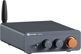 Fosi Audio BT20A Pro パワーアンプ 300W×2 TPA3255 Bluetooth 5.0 2ch ステレオアンプ スピーカーアンプ Class D 小型 RCA入力 Pre-Out 高音・低音調整 オペアンプ交換対応 32V/5A電源付き